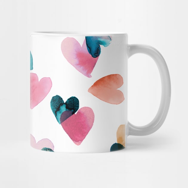 Watercolor Hearts Multi by ninoladesign